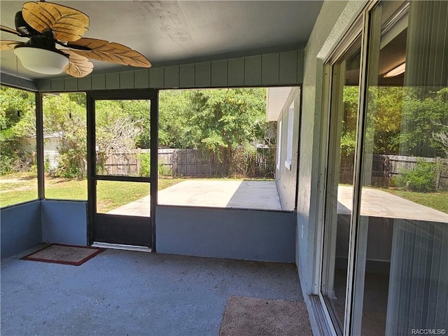 870 S Thyme Pt, Homosassa, FL 34448 - unfurnished sunroom with a ceiling fan and plenty of natural light