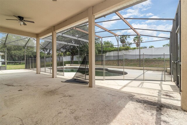 239 Beacon Pointe Dr, Ocoee, FL 34761 - view of patio with a lanai and ceiling fan
