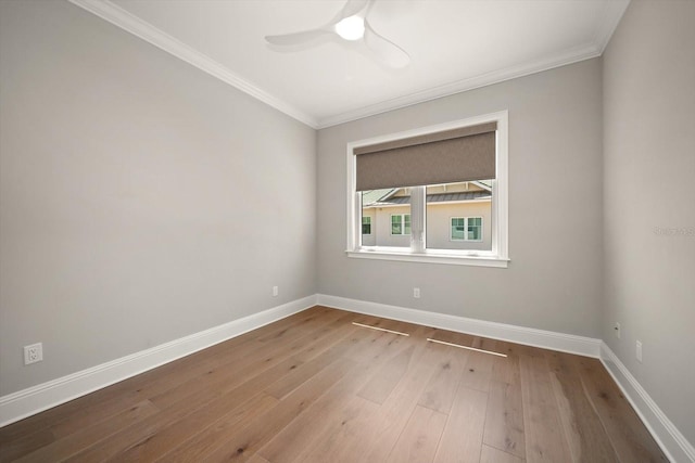 12 Country Club Ln, Belleair, FL 33756 - unfurnished room featuring hardwood / wood-style floors, baseboards, crown molding, and ceiling fan