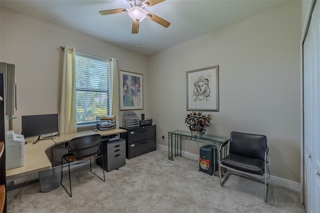 347 Cockle Shell Loop, Apollo Beach, FL 33572 - carpeted office featuring ceiling fan and baseboards