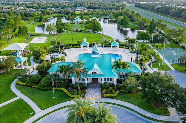 347 Cockle Shell Loop, Apollo Beach, FL 33572 - bird's eye view of a large body of water and a pool area