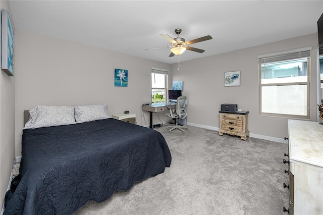 11320 Chilly Water Ct, Riverview, FL 33569 - bedroom featuring carpet, baseboards, ceiling fan, and a desk
