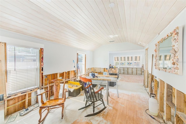 112 11th Ave, Indian Rocks Beach, FL 33785 - dining space with lofted ceiling and wood ceiling