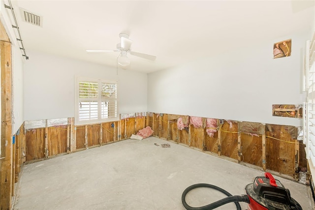 112 11th Ave, Indian Rocks Beach, FL 33785 - unfurnished room with unfinished concrete flooring and a ceiling fan
