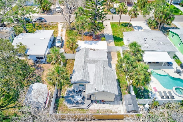 112 11th Ave, Indian Rocks Beach, FL 33785 - aerial view of property and surrounding area featuring a pool
