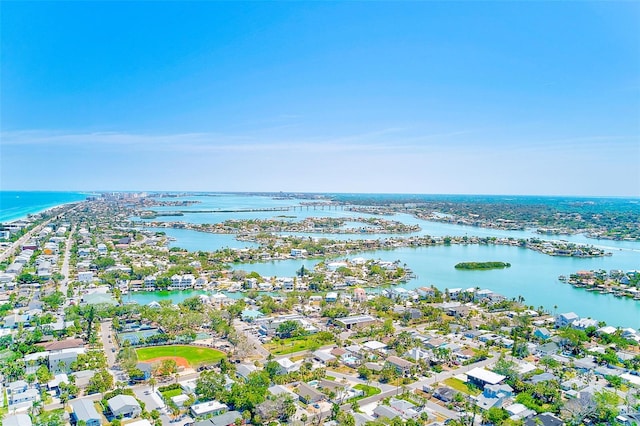 112 11th Ave, Indian Rocks Beach, FL 33785 - aerial overview of property's location with a large body of water and nearby suburban area