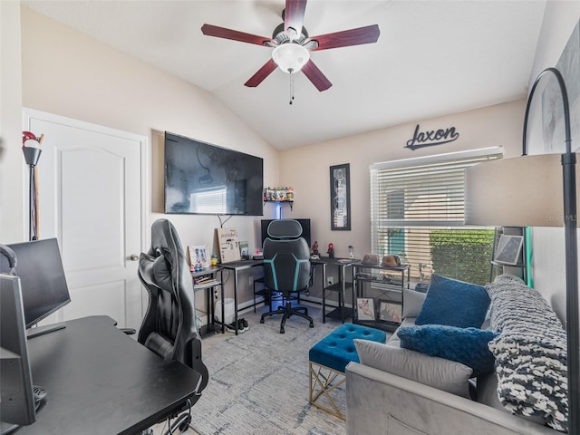 31201 Shaker Cir, Wesley Chapel, FL 33543 - office space with lofted ceiling and a ceiling fan