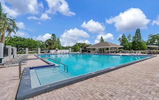 12838 Tallowood Dr, Riverview, FL 33579 - community pool featuring a gazebo and a patio