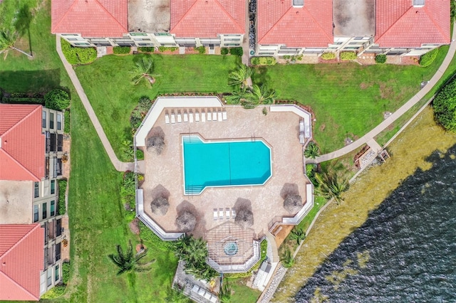 6322 Palma Del Mar Blvd S Unit 1107, Saint Petersburg, FL 33715 - drone / aerial view of a pool