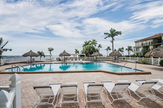 6322 Palma Del Mar Blvd S Unit 1107, Saint Petersburg, FL 33715 - community pool featuring a patio