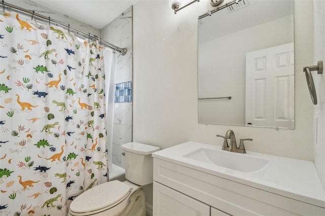4400 Helena St NE, Saint Petersburg, FL 33703 - bathroom featuring vanity, toilet, and shower / bath combo
