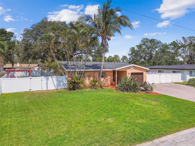 4400 Helena St NE, Saint Petersburg, FL 33703 - view of front of property featuring an attached garage, driveway, stucco siding, and a gate