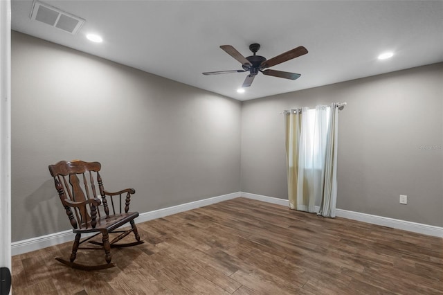12090 Thames Ave, Weeki Wachee, FL 34614 - unfurnished room featuring wood finished floors, recessed lighting, a ceiling fan, and baseboards