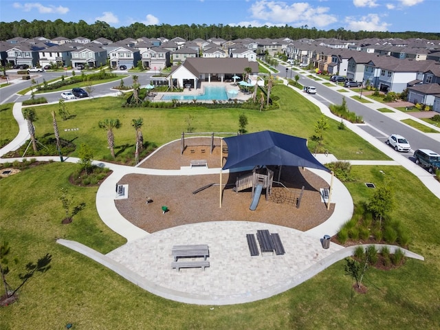 17589 Cruiser Bnd, Land O Lakes, FL 34638 - aerial view of residential area with a pool