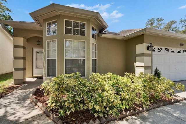 2527 Wrencrest Cir, Valrico, FL 33594 - property entrance featuring stucco siding and an attached garage