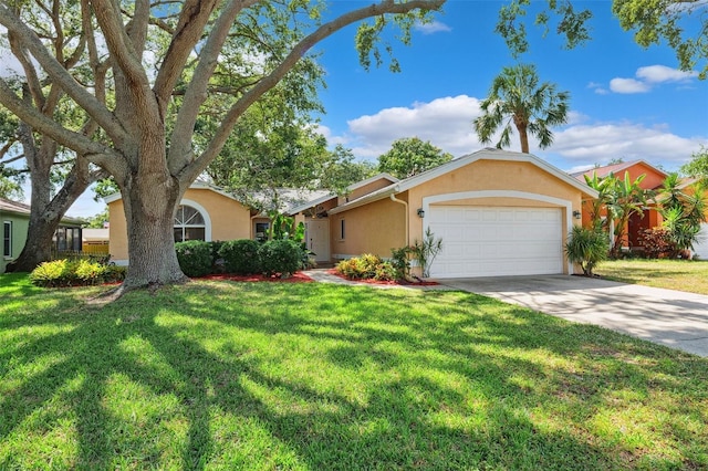 11510 92nd Way, Largo, FL 33773 - view of front facade featuring an attached garage, stucco siding, concrete driveway, and a front yard