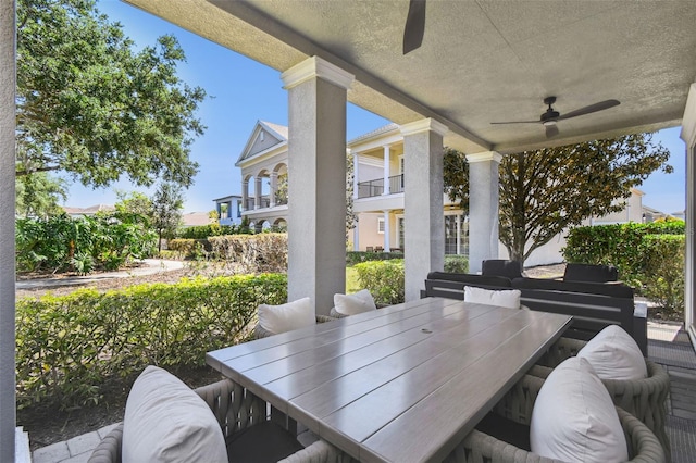 7523 Excitement Dr, Kissimmee, FL 34747 - view of patio / terrace featuring ceiling fan and outdoor dining area