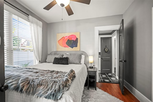 634 6th St N, Saint Petersburg, FL 33701 - bedroom featuring wood finished floors and ceiling fan