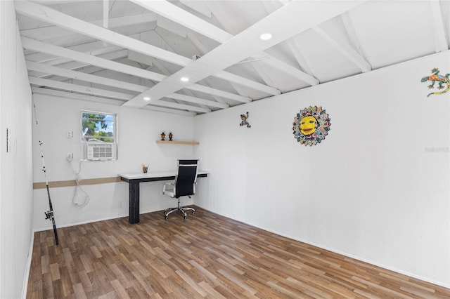 1851 Oklahoma Ave NE, Saint Petersburg, FL 33703 - unfurnished office with wood finished floors, cooling unit, and recessed lighting