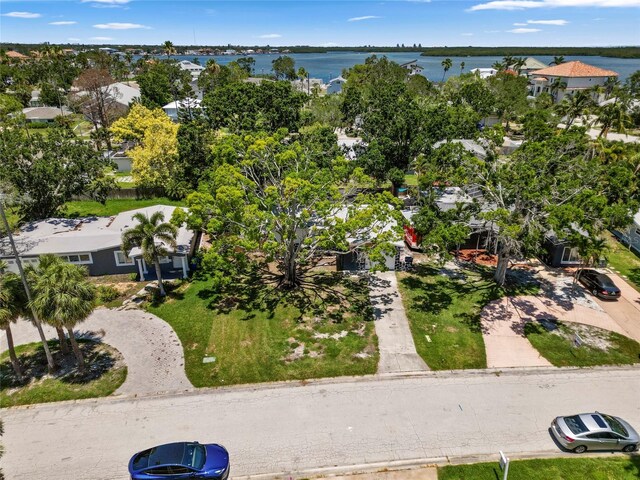 1851 Oklahoma Ave NE, Saint Petersburg, FL 33703 - aerial perspective of suburban area featuring a large body of water