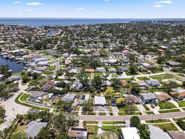 1851 Oklahoma Ave NE, Saint Petersburg, FL 33703 - aerial view of property and surrounding area featuring a nearby body of water and nearby suburban area