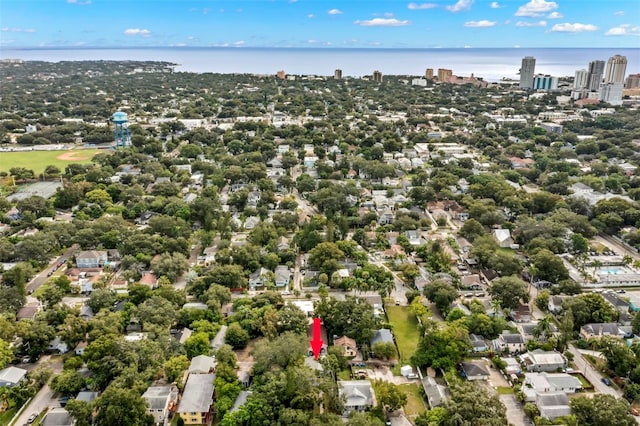 1115 Highland St N, Saint Petersburg, FL 33701 - drone / aerial view of a large body of water and a tree filled landscape