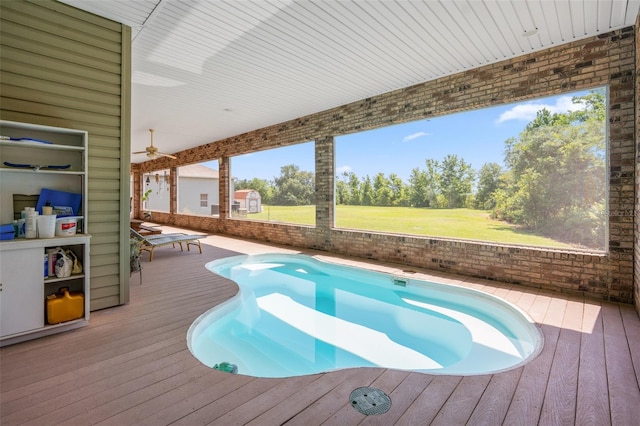 14365 Evans Ranch Rd, Lakeland, FL 33809 - swimming pool featuring a wooden deck