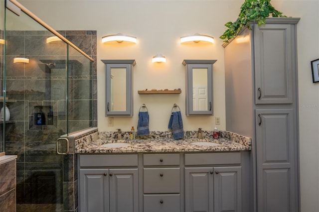 14365 Evans Ranch Rd, Lakeland, FL 33809 - full bathroom with double vanity and a shower stall