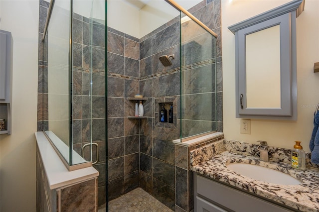 14365 Evans Ranch Rd, Lakeland, FL 33809 - full bathroom featuring a shower stall and vanity