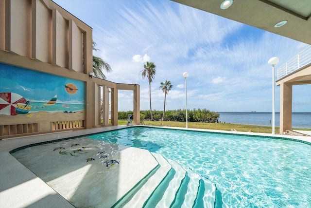 812 Point Seaside Dr, Crystal Beach, FL 34681 - swimming pool with a water view
