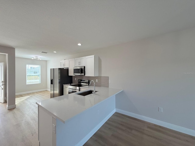 6977 Hawksbury St, Englewood, FL 34224 - kitchen with appliances with stainless steel finishes, a sink, light wood-style floors, and recessed lighting