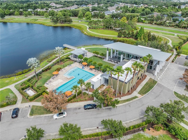 7238 Milestone Dr, Apollo Beach, FL 33572 - aerial view of a nearby body of water and a pool