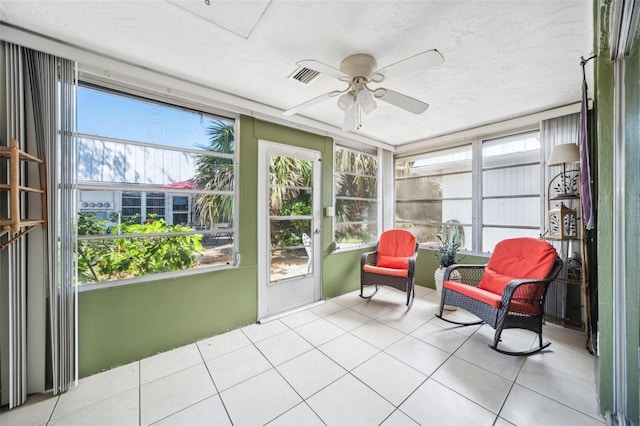 4229 Glissade Dr, New Port Richey, FL 34652 - sunroom featuring ceiling fan