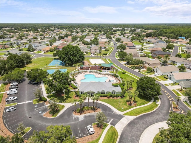 4852 Trinidad Dr, Land O Lakes, FL 34639 - aerial perspective of suburban area with a pool