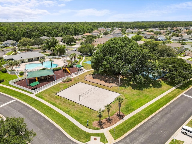 4852 Trinidad Dr, Land O Lakes, FL 34639 - aerial view of residential area featuring a pool