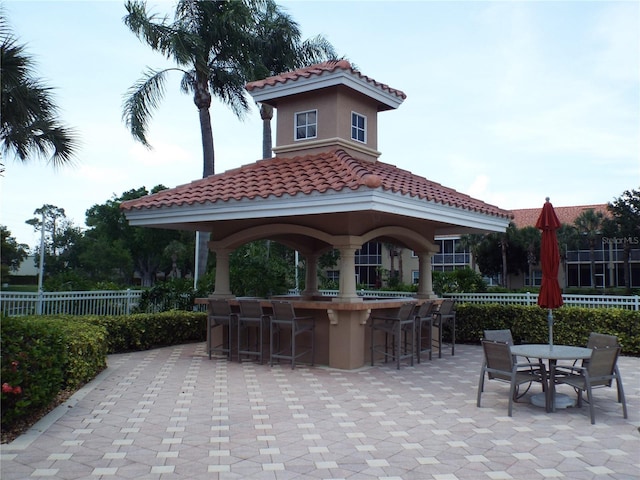 13860 Avon Park Cir Unit 104, Fort Myers, FL 33912 - view of patio with a gazebo