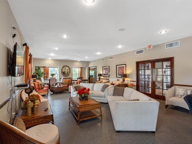 10356 Carrollwood Ln Unit 204, Tampa, FL 33618 - living area featuring french doors and recessed lighting