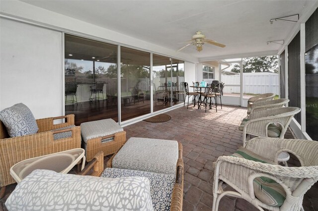 14341 Passage Way, Seminole, FL 33776 - sunroom / solarium with ceiling fan