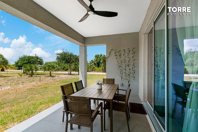 14024 Wenzel Ave, Port Charlotte, FL 33981 - view of patio / terrace featuring ceiling fan and outdoor dining space