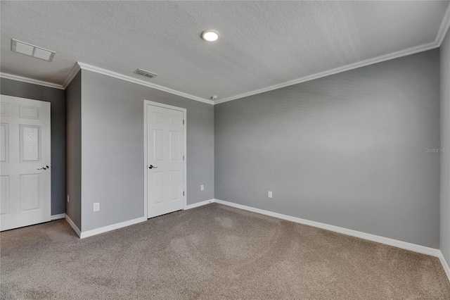 5026 Bromeliad Ave, Wimauma, FL 33598 - unfurnished bedroom featuring crown molding, baseboards, carpet flooring, and a textured ceiling