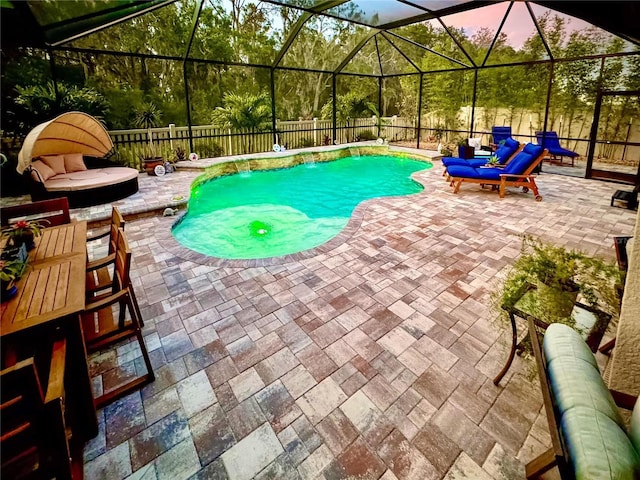 5026 Bromeliad Ave, Wimauma, FL 33598 - view of swimming pool with a patio, a fenced backyard, and a lanai