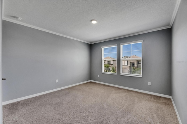 5026 Bromeliad Ave, Wimauma, FL 33598 - carpeted empty room featuring crown molding, a textured ceiling, baseboards, and a smoke detector