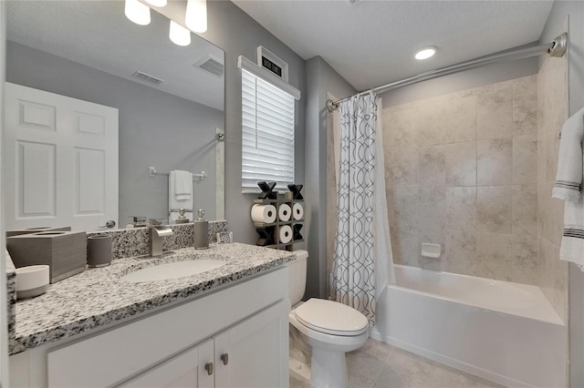 5026 Bromeliad Ave, Wimauma, FL 33598 - bathroom featuring vanity, shower / tub combo, toilet, and tile patterned flooring