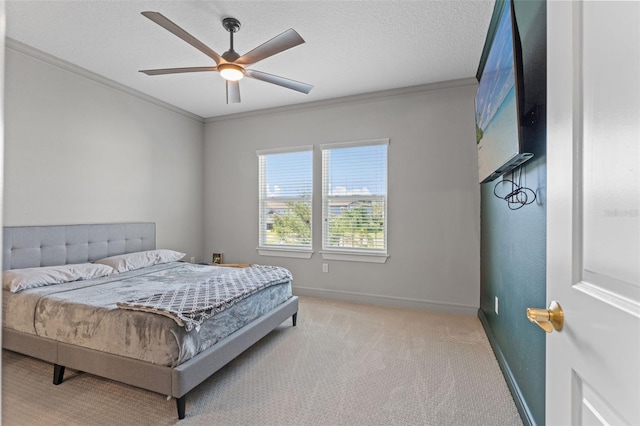 13859 Sharp Hawk Dr, Riverview, FL 33569 - bedroom featuring ornamental molding, light colored carpet, baseboards, and a ceiling fan