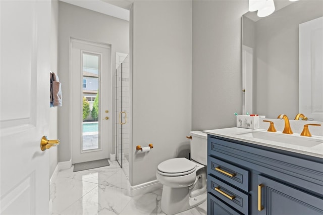 13859 Sharp Hawk Dr, Riverview, FL 33569 - full bathroom featuring baseboards, marble look tiles, toilet, and vanity