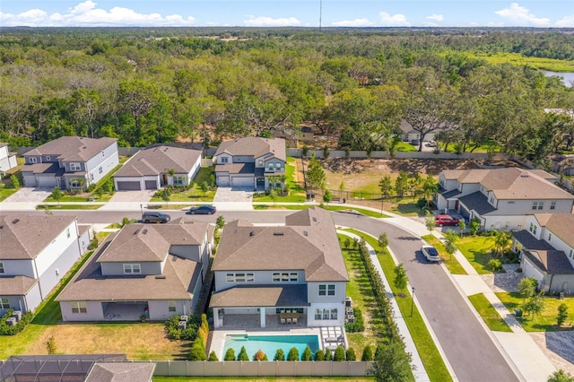 13859 Sharp Hawk Dr, Riverview, FL 33569 - aerial perspective of suburban area featuring a heavily wooded area