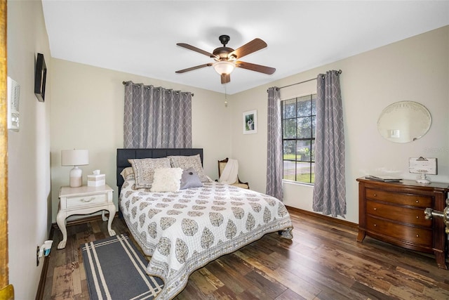 11109 Winn Rd, Riverview, FL 33569 - bedroom with wood finished floors, ceiling fan, and baseboards