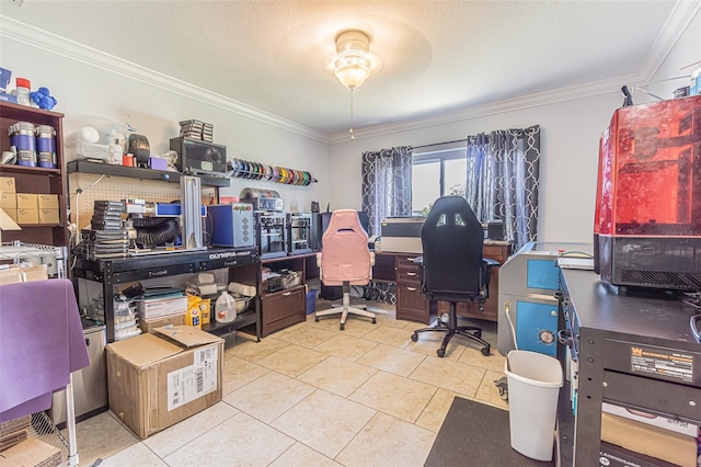 5432 Queen Ave, Spring Hill, FL 34609 - office featuring crown molding and tile patterned floors