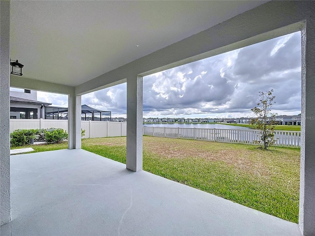 3063 Marine Grass Dr, Wimauma, FL 33598 - view of patio with a water view