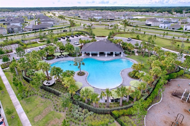 3063 Marine Grass Dr, Wimauma, FL 33598 - aerial view of residential area featuring a pool area